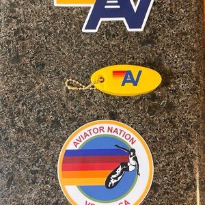Aviator Nation Yellow Keychain and Sticker Set